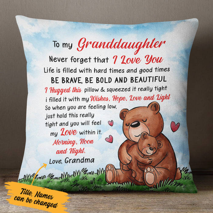 Personalized Granddaughter Bear Pillow NB212 30O57 1