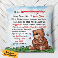 Personalized Granddaughter Bear Pillow NB212 30O57 thumb 1