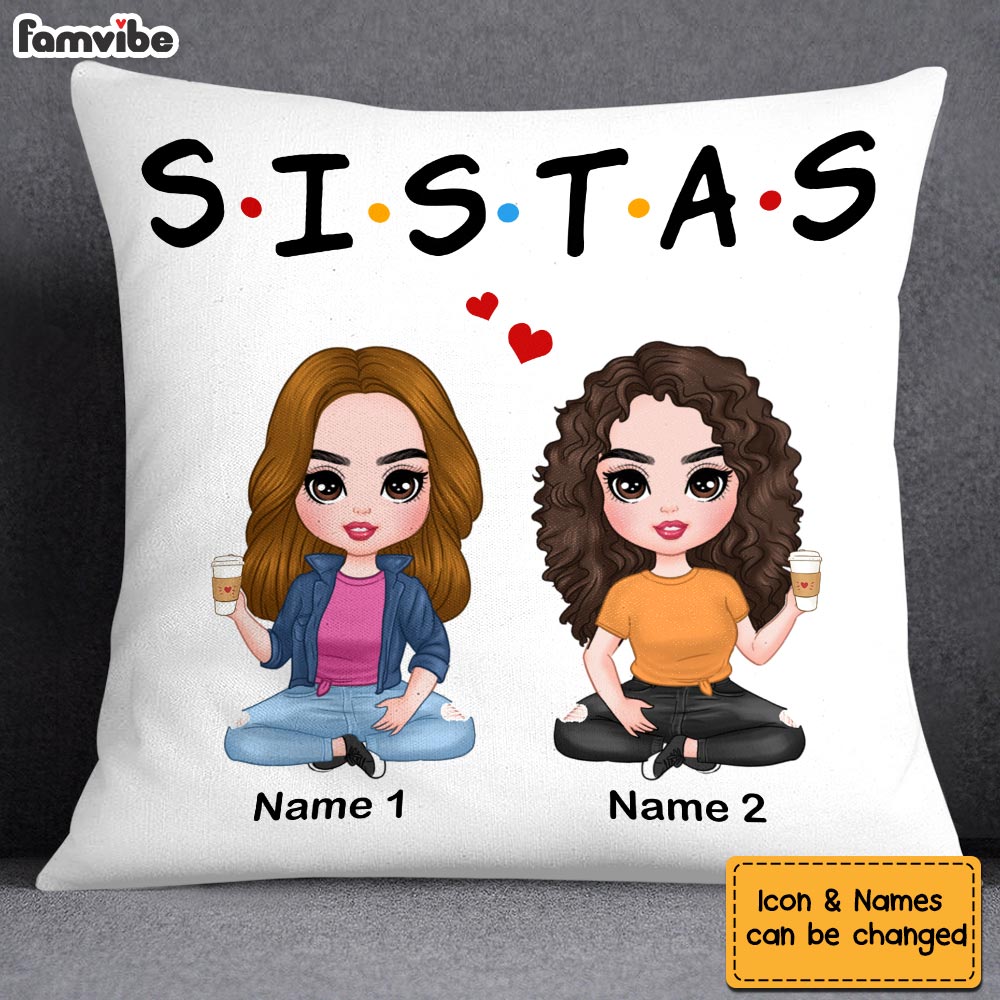 Personalized Friend Sister Icon Pillow JR271 23O57