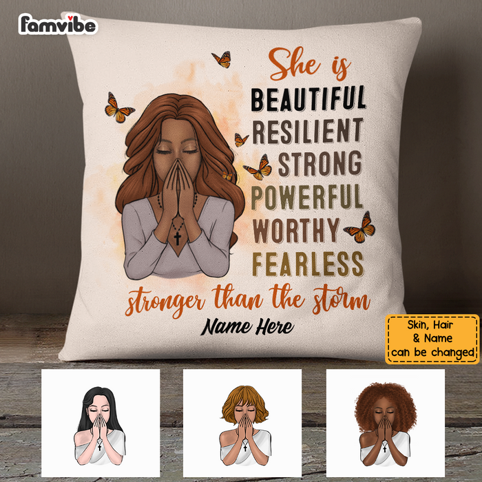 Personalized BWA She Is Stronger Than The Storm Pillow NB271 23O58 1