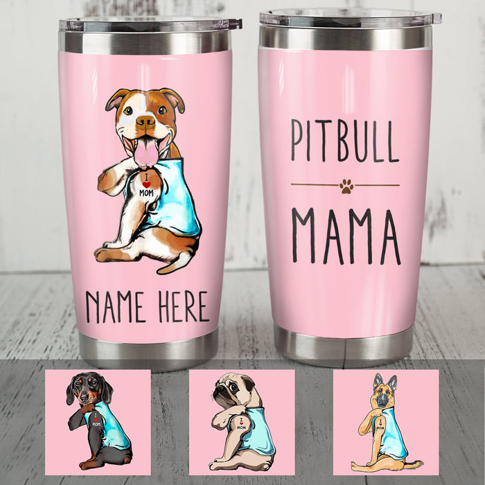 Personalized Dog I Love Mom Steel Tumbler  DB152 81O36 1