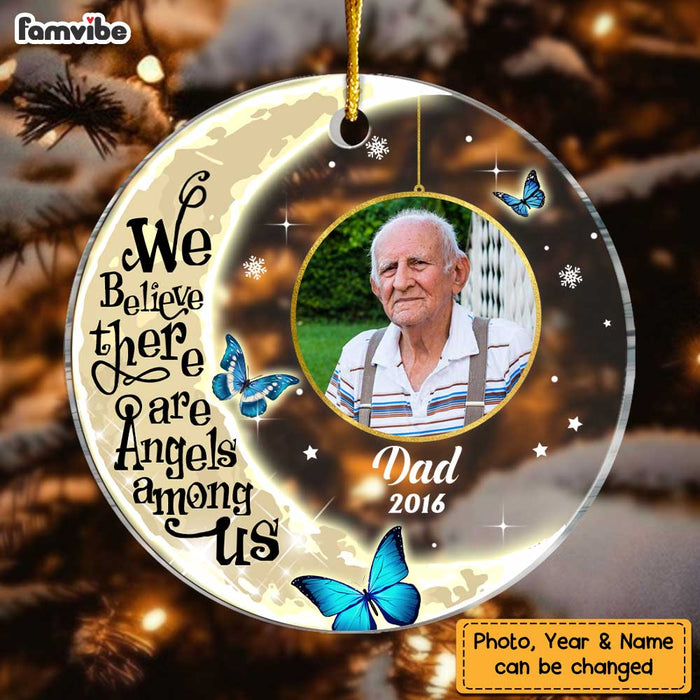 Personalized Photo Memo Moon And Butterflies Circle Ornament NB175 30O47 1