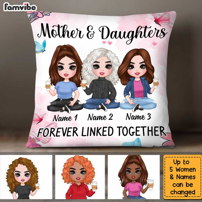 Personalized Mom Daughter Forever Linked Together Pillow JR261 26O34 1