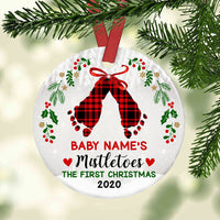 Personalized Baby Mistletoes First Christmas  Ornament SB291 95O47 thumb 1