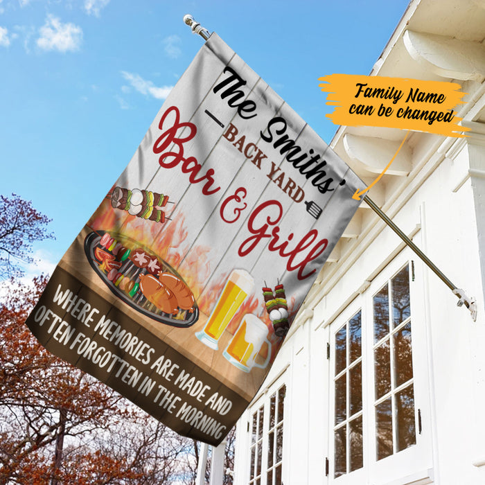 Personalized Backyard Bar Toasted Gardening Flag AG84 65O57 1