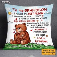 Personalized Bear Grandson Hug This Pillow DB234 95O34 thumb 1