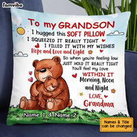 Personalized Bear Grandson Hug This Pillow DB234 95O34 thumb 1