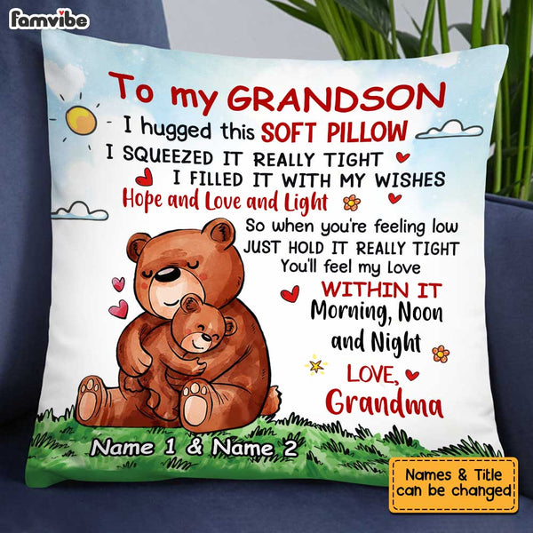 Personalized Gift For Grandson Baby Shark Hug This Pillow 27887