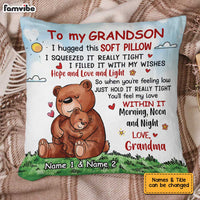 Personalized Bear Grandson Hug This Pillow DB234 95O34 thumb 1