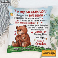 Personalized Bear Grandson Hug This Pillow DB234 95O34 thumb 1