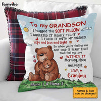Personalized Bear Grandson Hug This Pillow DB234 95O34 thumb 1