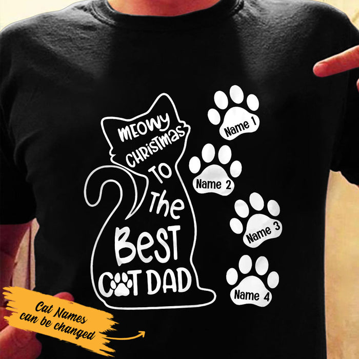 Personalized Best Cat Dad Christmas T Shirt OB193 85O53 1
