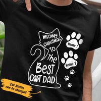 Personalized Best Cat Dad Christmas T Shirt OB193 85O53 thumb 1