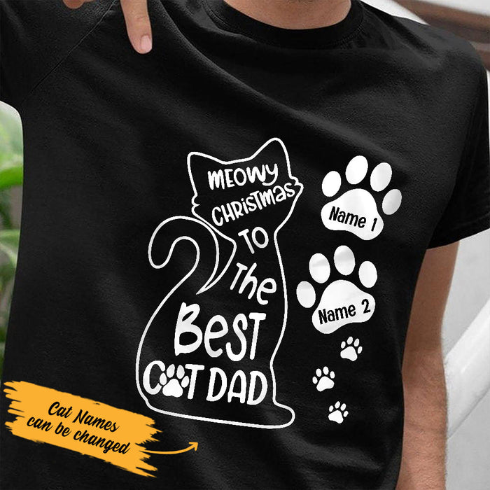 Personalized Best Cat Dad Christmas T Shirt OB193 85O53 1