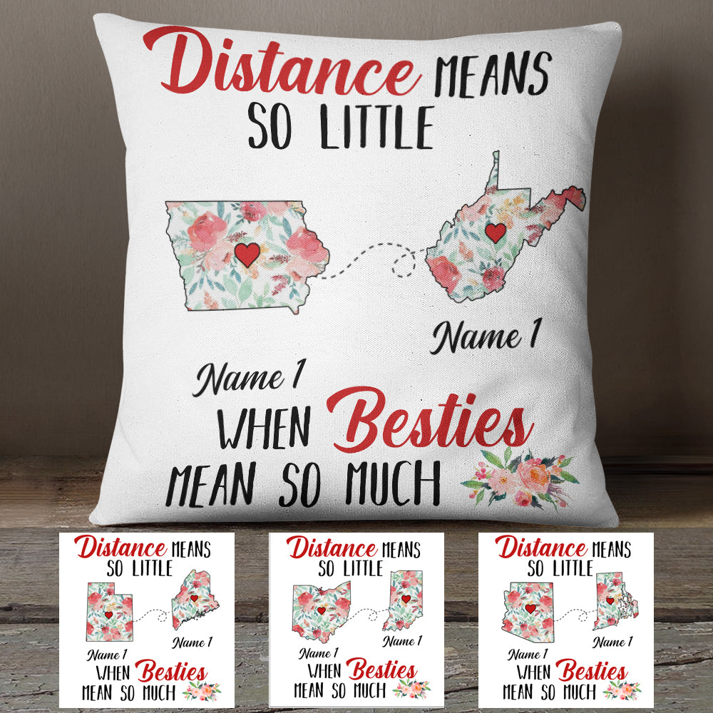Personalized Besties Mean Long Distance Pillow SB229 30O34 (Insert Included)