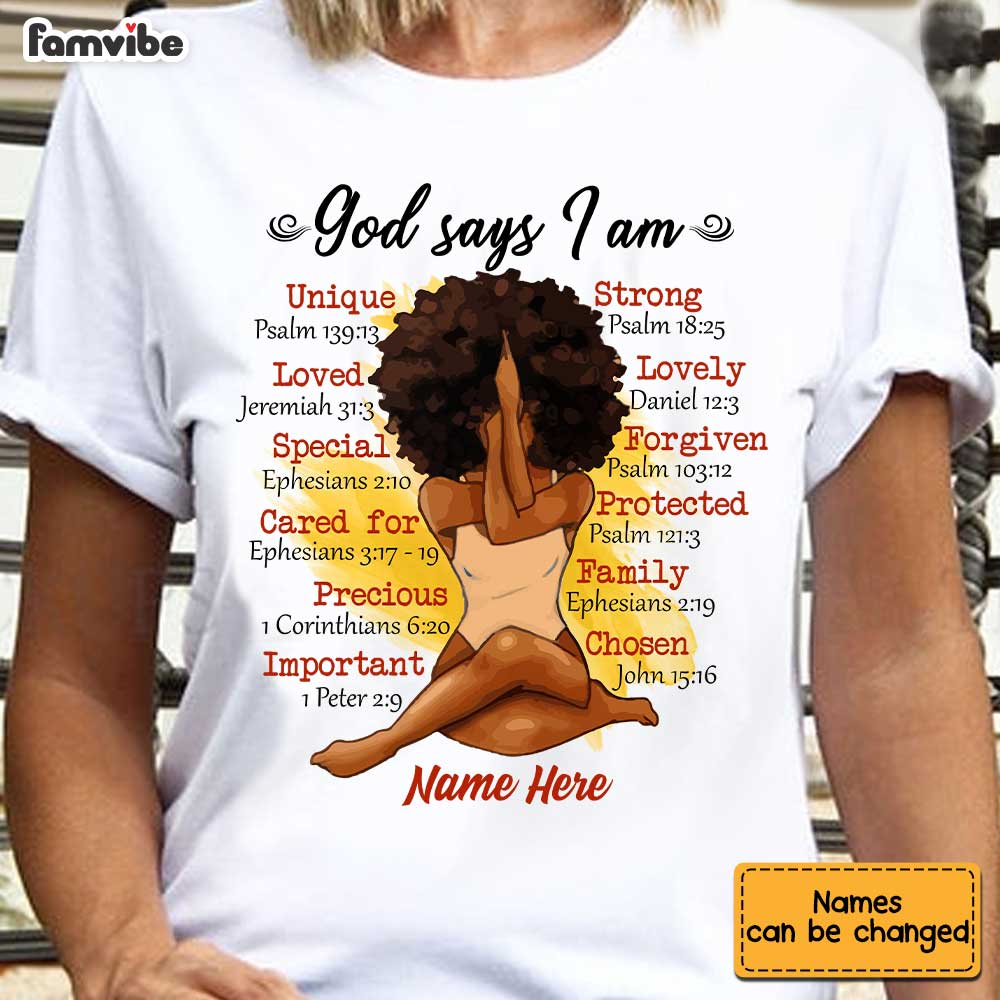 Personalized Daughter BWA God Says I Am T Shirt AG282 30O58
