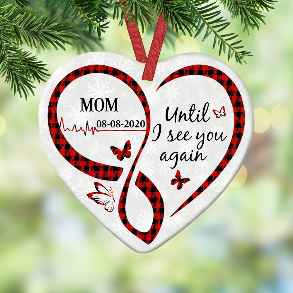 Personalized Butterfly Memorial Mom Dad Heart Ornament NB125 85O58