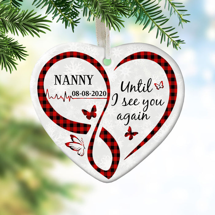 Personalized Butterfly Memorial Mom Dad Heart Ornament NB125 85O58 1