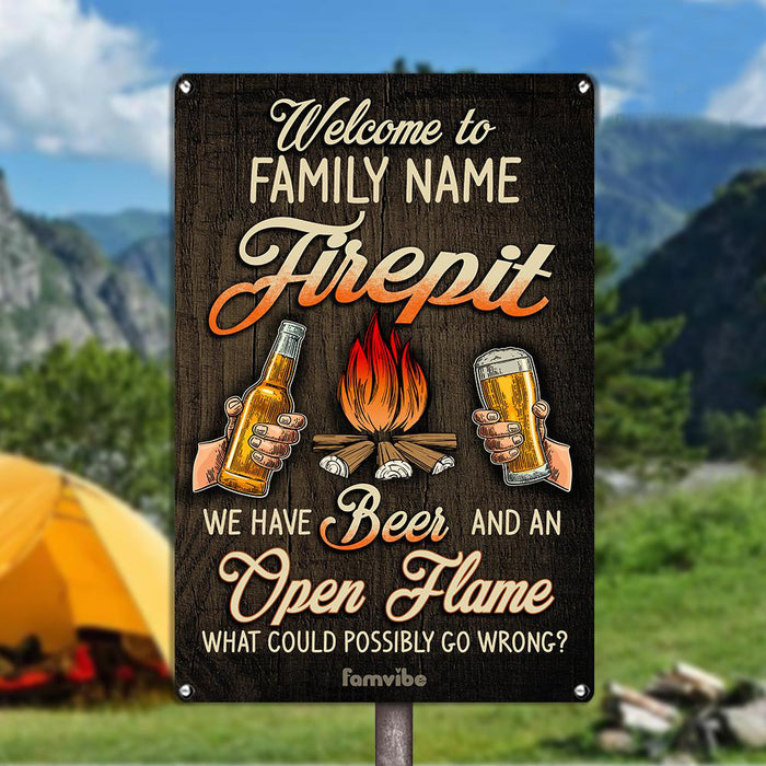 Personalized Camping Firepit Metal Sign AG62 95O34 1