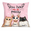Personalized Cat Had Me At Meow Pillow NB252 30O34 1