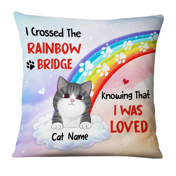 Personalized Christmas Cat Memo Rainbow Pillow AG304 24O57 1