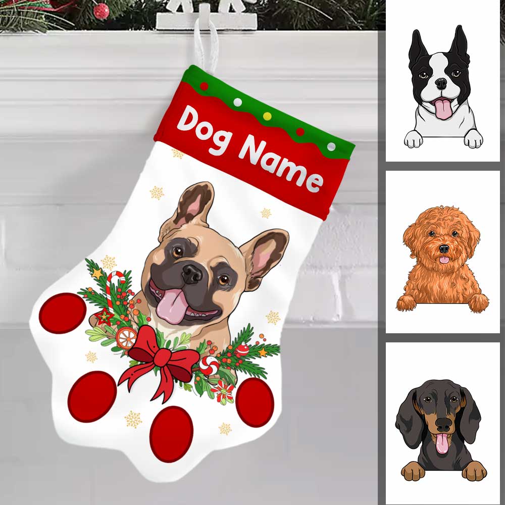 Personalized Christmas Dog Paw Stocking OB182 23O57