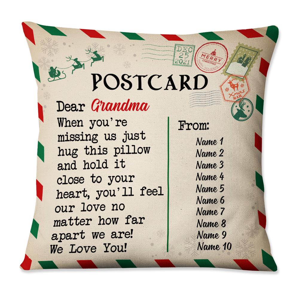 Personalized Christmas Letter To Grandma Postcard Pillow NB251 65O57