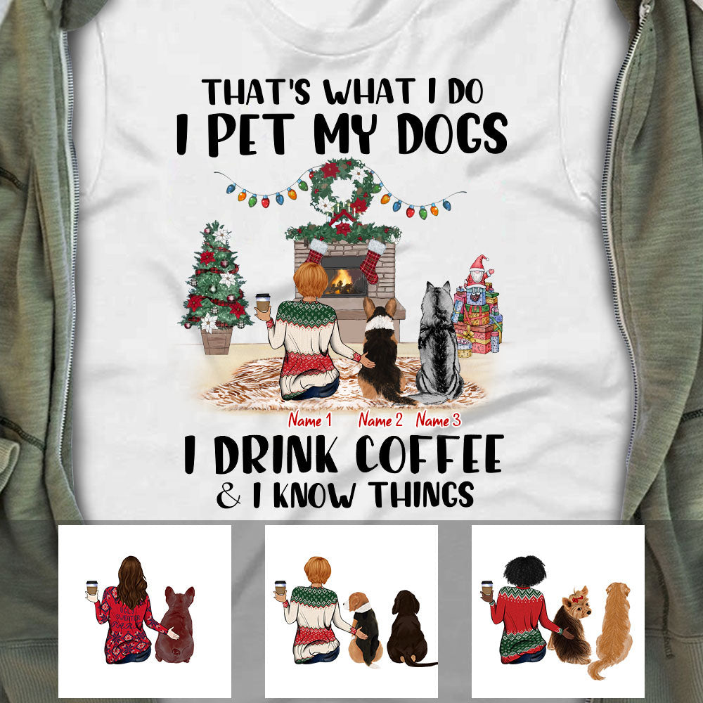 Personalized Coffee Dog Mom Christmas T Shirt NB42 95O53