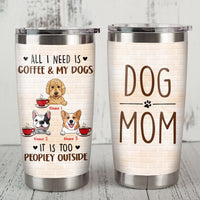 Personalized Coffee Dog Mom Steel Tumbler  DB171 65O53 thumb 1
