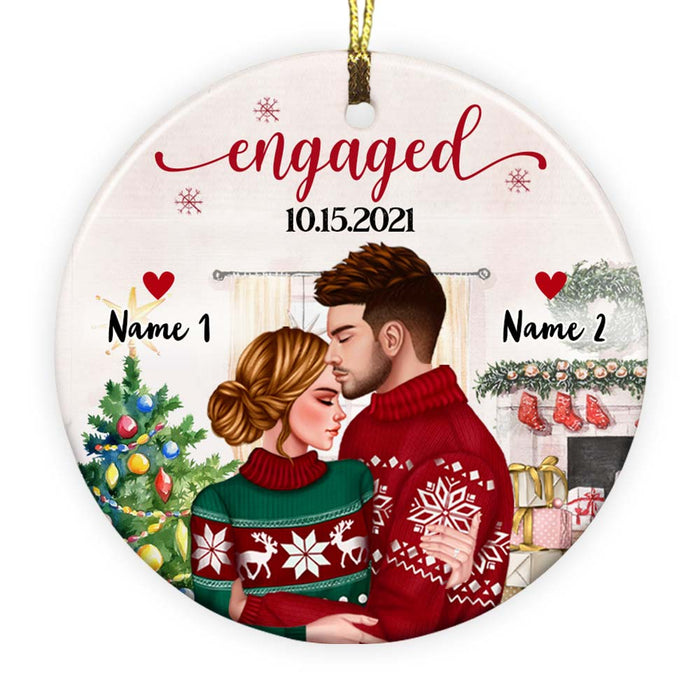 Personalized Couple Christmas Circle Ornament OB94 95O57 1