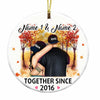 Personalized Couple Fall Together Since Circle Ornament AG223 87O34 1