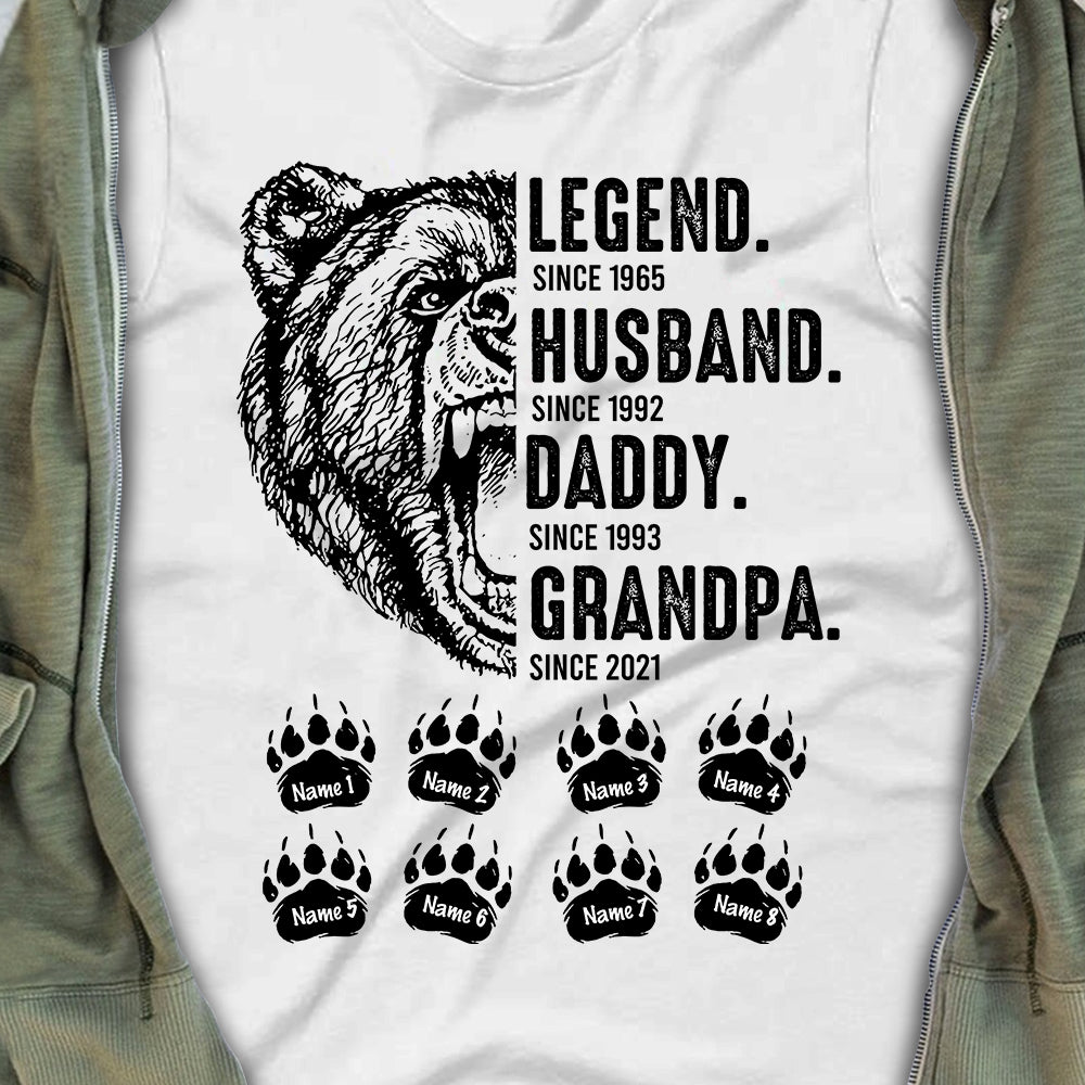 Personalized Dad Grandpa Bear T Shirt MY282 30O34