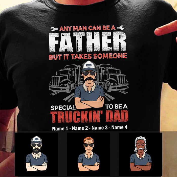 Personalized Dad Grandpa Trucker T Shirt MR222 30O53 1