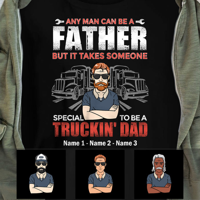 Personalized Dad Grandpa Trucker T Shirt MR222 30O53 1