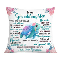 Personalized Mom Grandma Daughter Granddaughter Turtle Pillow DB93 87O36 thumb 1