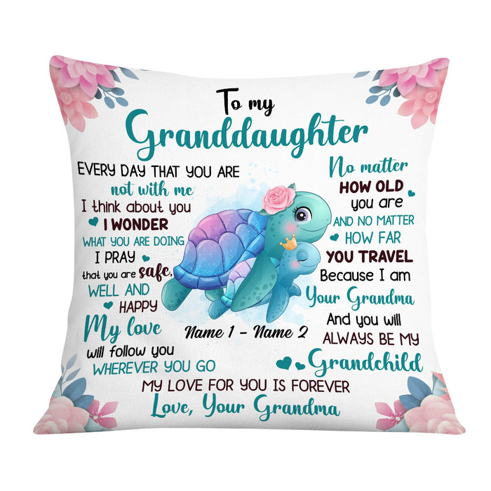 Personalized Mom Grandma Daughter Granddaughter Turtle Pillow DB93 87O36 1