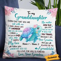 Personalized Mom Grandma Daughter Granddaughter Turtle Pillow DB93 87O36 thumb 1