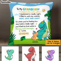 Personalized Dinosaur Grandson Pillow MR312 85O34 thumb 1