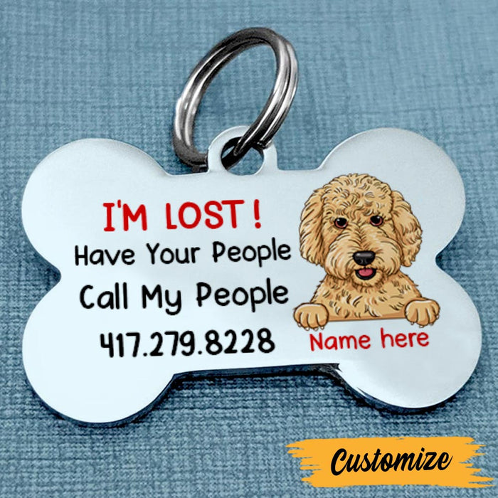 Personalized Dog Mom Call My People Bone Pet Tag NB51 85O47 1