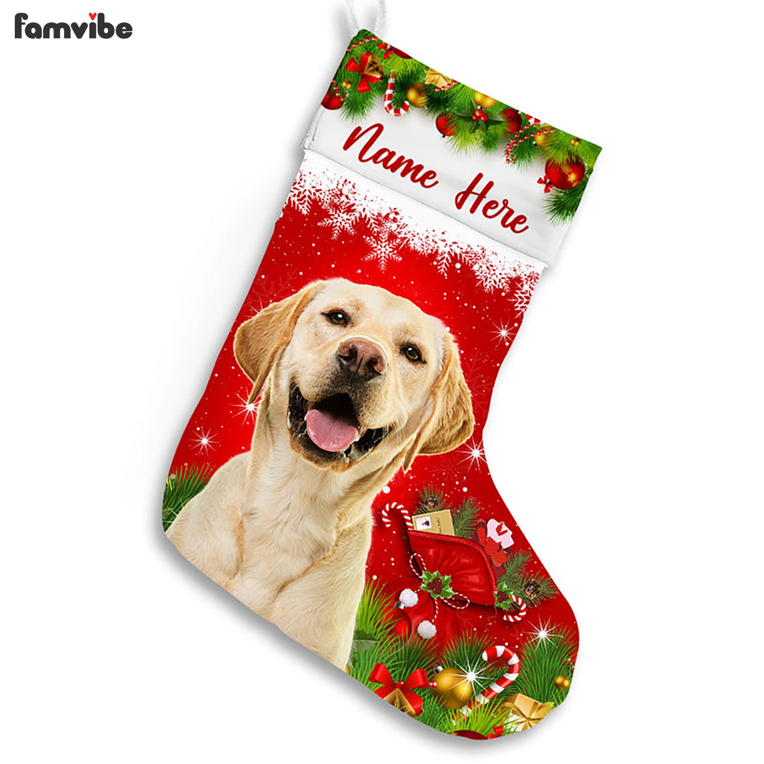 Personalized Dog Photo Christmas Stocking OB261 87O53
