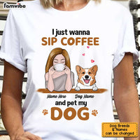 Personalized Dog Mom Sip Coffee T Shirt MR22 81O34 thumb 1