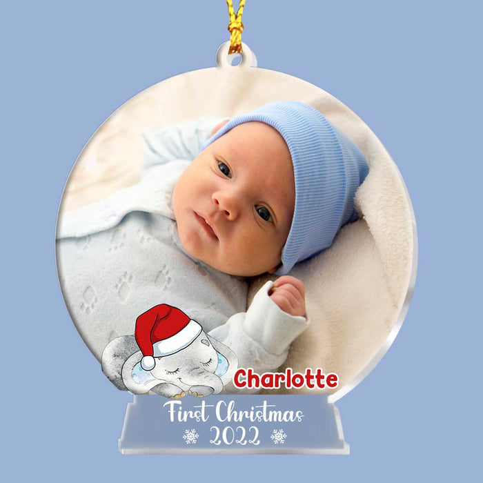 Personalized Elephant Baby Christmas Bauble Ornament OB35 58O34 1