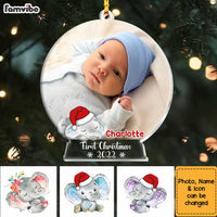 Personalized Elephant Baby Christmas Bauble Ornament OB35 58O34 thumb 1