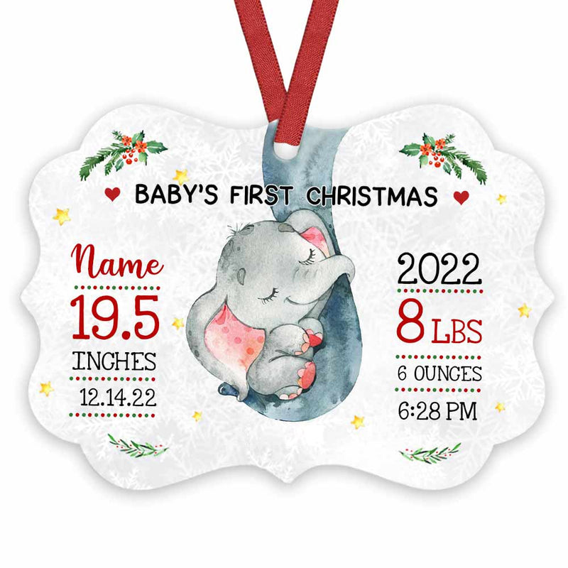 Personalized Elephant Baby First Christmas Benelux Ornament AG1711 67O57