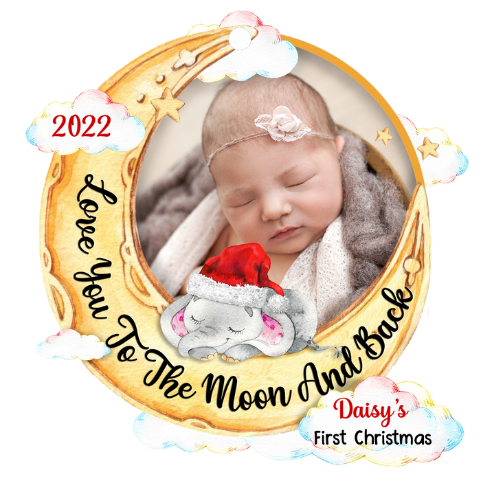 Personalized Elephant Baby First Christmas Ornament OB34 58O28 1