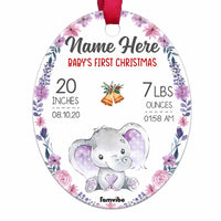 Personalized Elephant Baby First Christmas Oval Ornament AG186 73O58 thumb 1