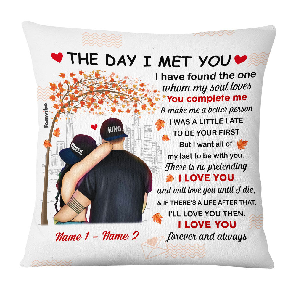 Personalized Fall Halloween  Couple The Day I Met You Pillow AG1010 26O53 (Insert Included)