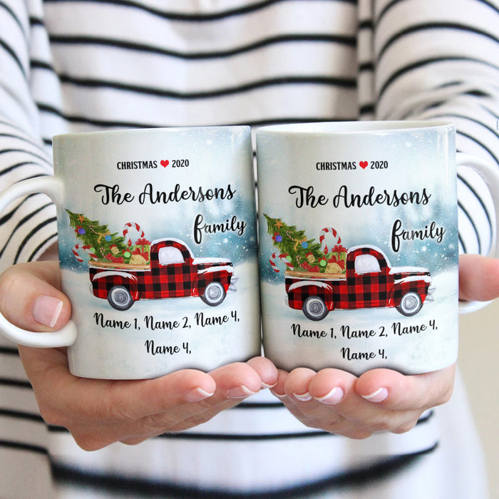 Personalized Family Christmas Red Truck Mug OB14 30O60 1