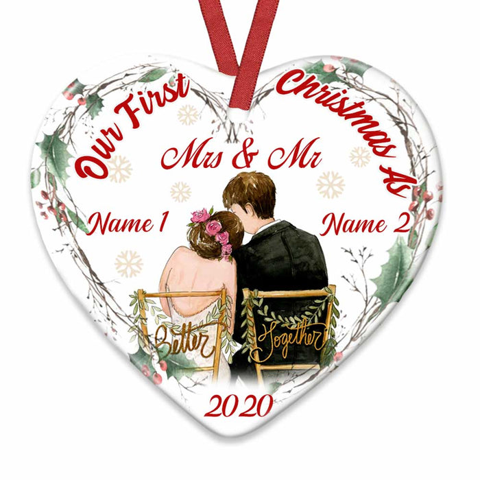 Personalized First Christmas Wedding Couple Ornament OB51 65O34 1