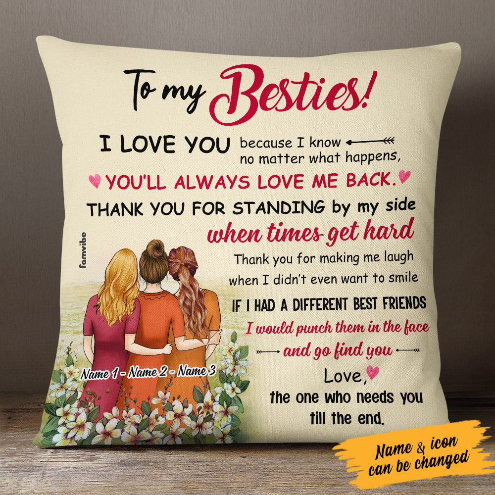 Personalized Friends My Besties Pillow JL302 95O53 (Insert Included)